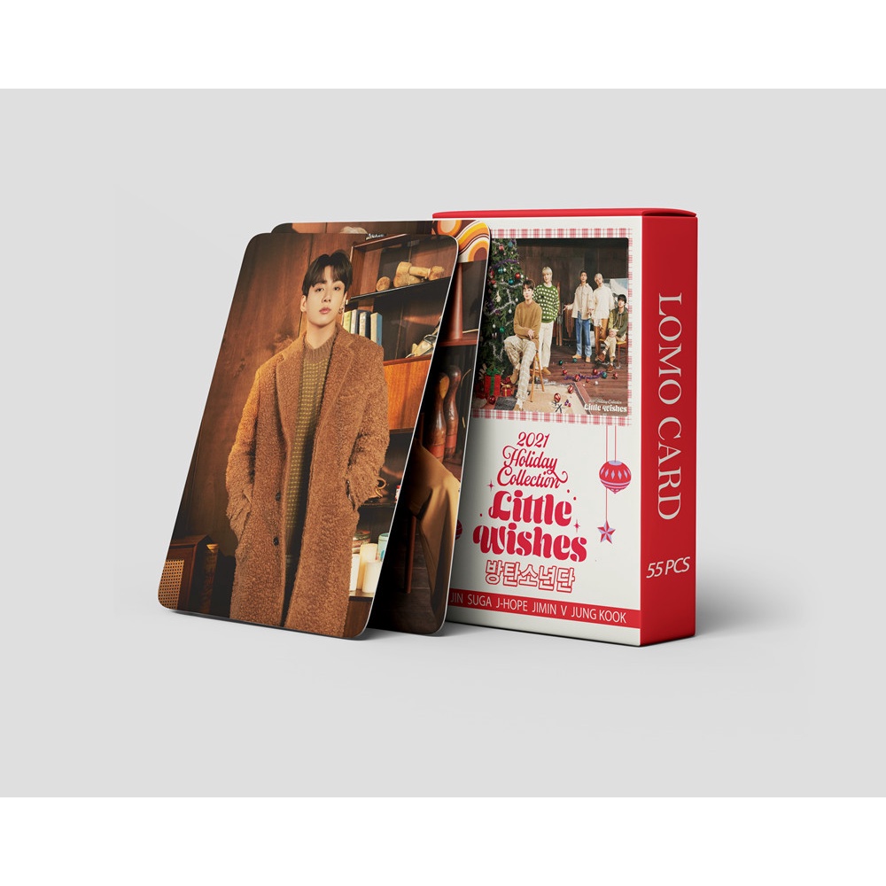 Set 55 thẻ hình LOMO KPOP BTS LITTLE WISHES Bangtan Boys phong cách giáng sinh