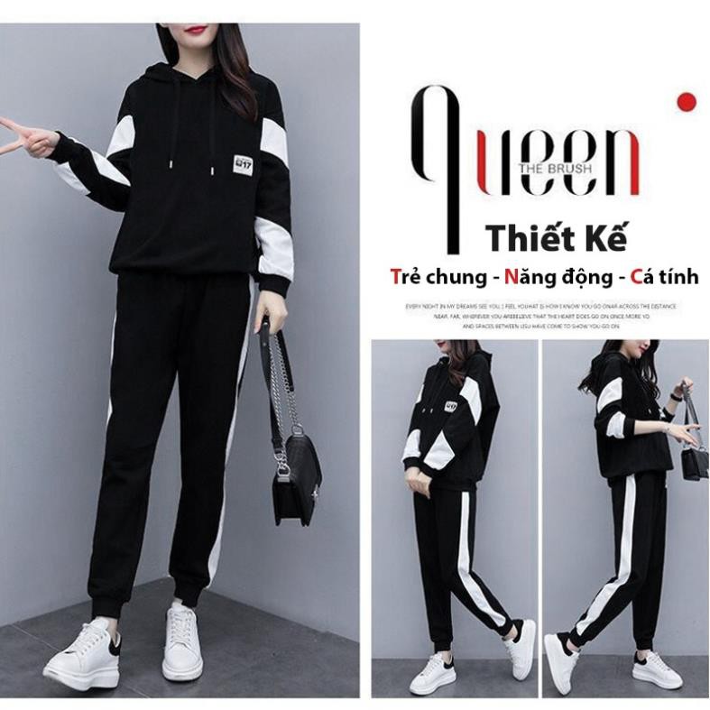 Bộ Quần áo thu đông nam nữ 💖FREESHIP💖 dáng thể dục thể thao hàn quốc đẹp bao gồm áo khoác hoodie và quần jogger * ཾ