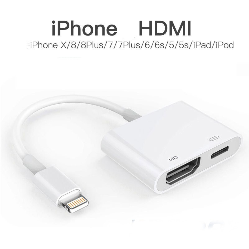 Cáp chuyển đổi từ LIGHTNING TO HDMI kết nối điện thoại Iphone ipad với tivi Full HD 1080P (LOẠI TRẮNG TỐT) dây kết nối