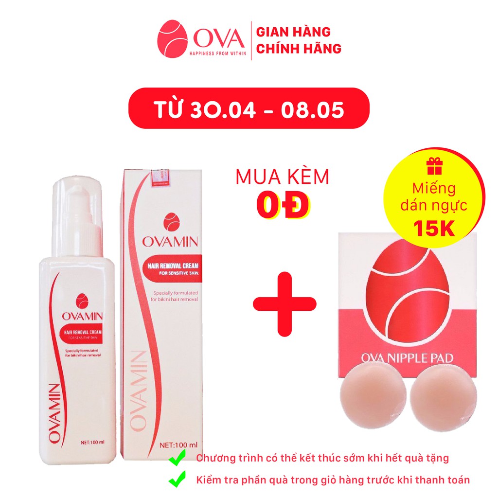 Kem tẩy lông Body OvaMin - triệt lông nách, chân, tay, bikini, vùng kín, an toàn và không gây kích ứng da, 100ml