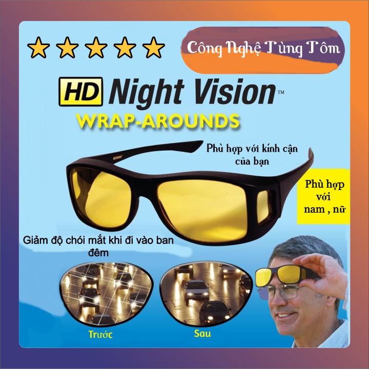 Kính Nhìn Xuyên Đêm👓 Kính Mẫu Mới HD Vision USA👓 Nhìn Xuyên Thấu Màn Đêm