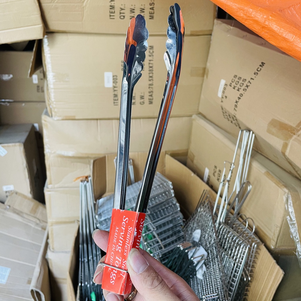 Kẹp Nướng Thịt Inox, Kẹp gắp thịt Inox, Kẹp thịt chống nống - Model: KG30