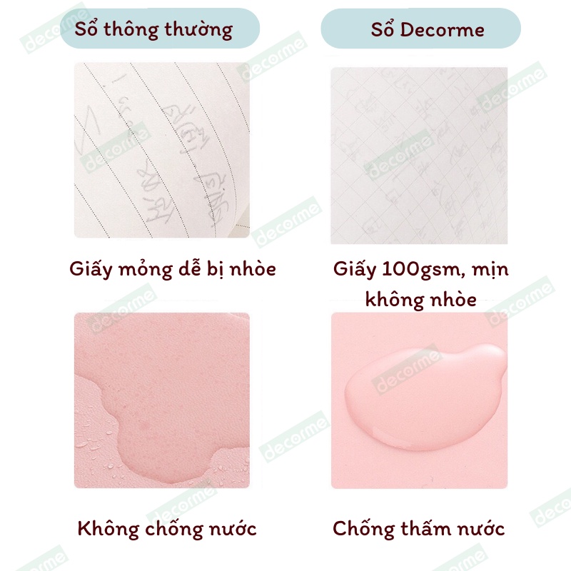 Sổ tay bìa da, sổ ghi chép vuông 224 trang giấy caro, sổ note kế hoạch sang trọng Decorme