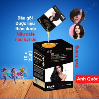 Dầu gội nhuộm tóc thời trang Nâu Hạt Dẻ từ thảo dược Krush (1 Gói) an toàn tiện lợi 10 phút tại nhà - Nhập Anh