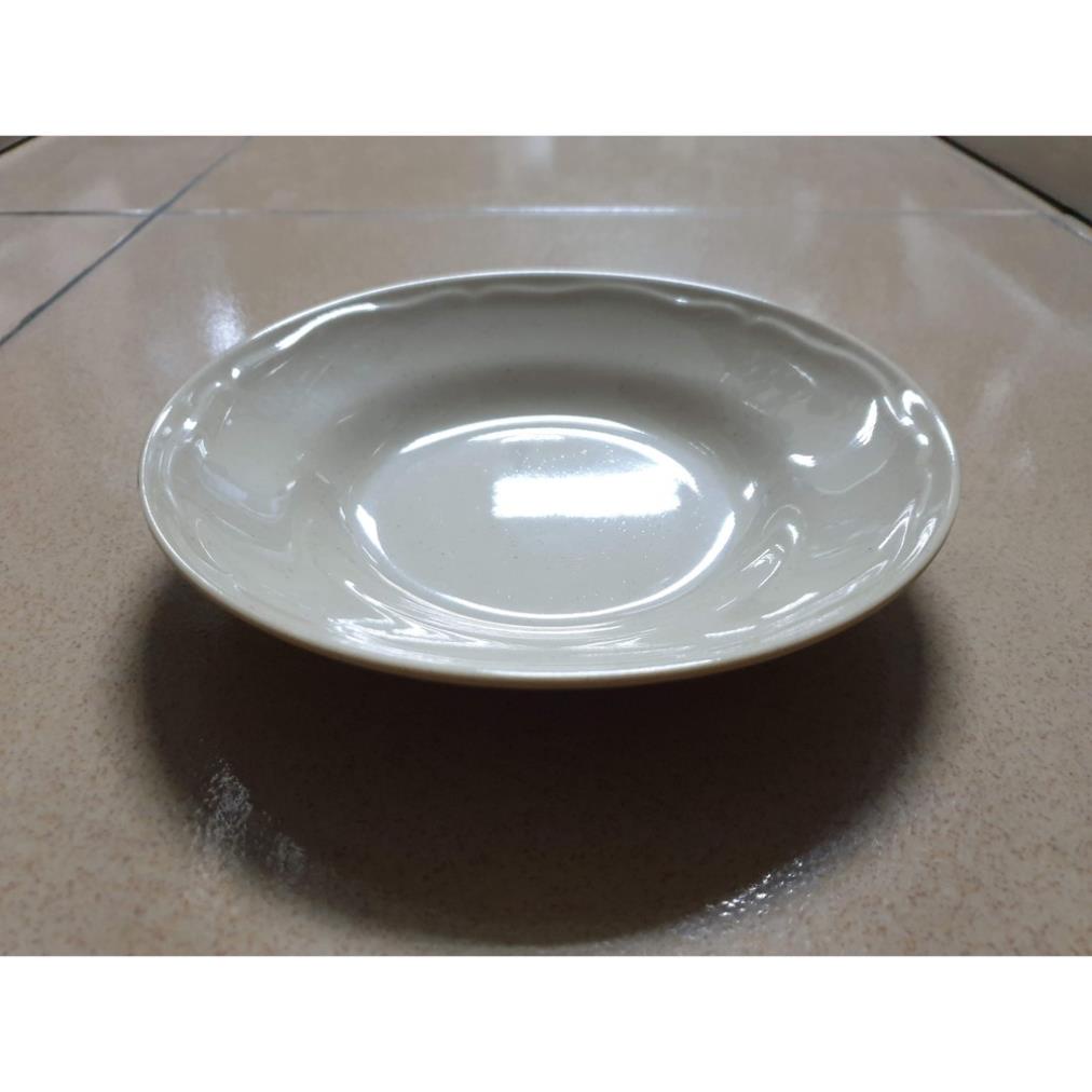 Dĩa bèo 17.3 x 3.2 cm  size nhỏ nhựa melamine màu Nâu kem F-DBN7