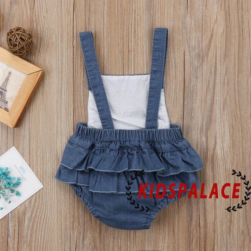 Set Áo Liền Quần Denim Cho Bé Gái