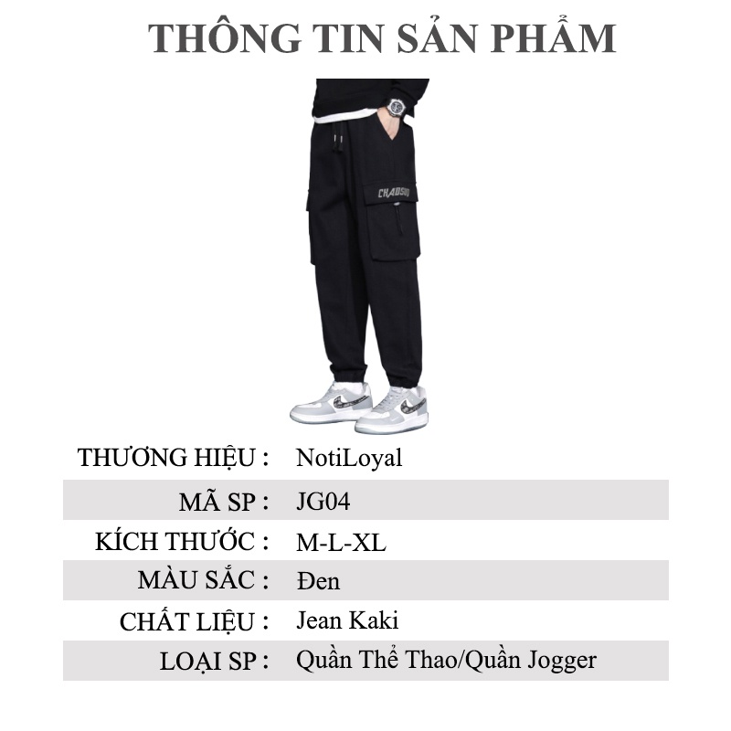 Quần Jogger nam vải Kaki Cao Cấp thể thao nữ JG04 - Notiloyal