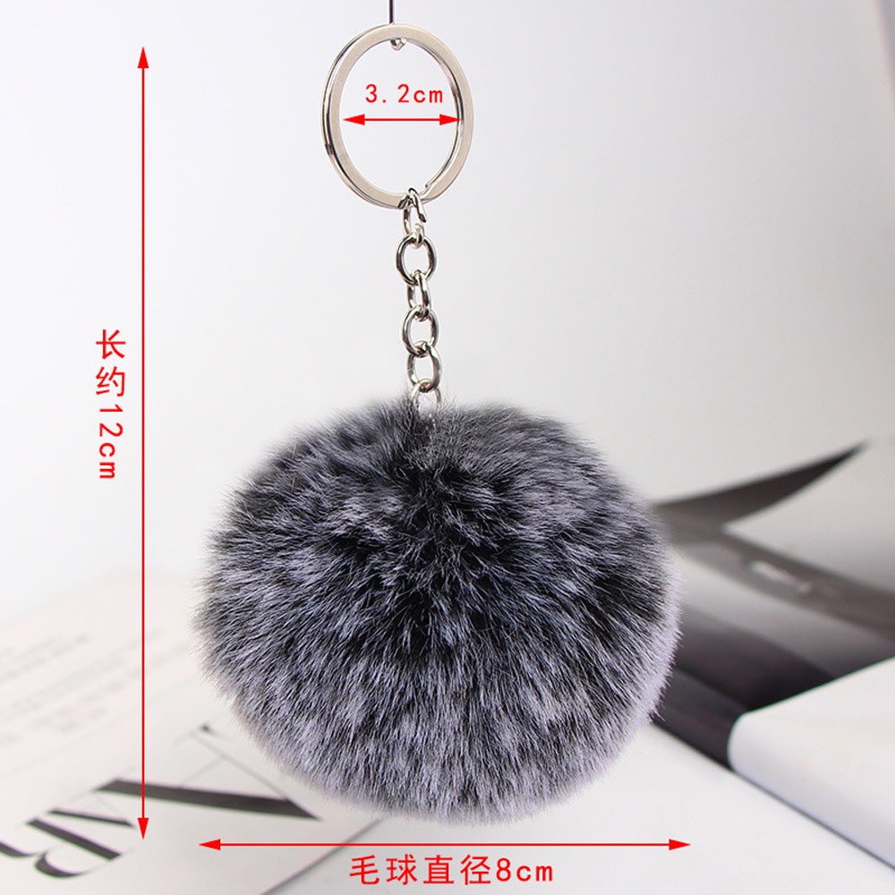 AROMA For Woman Key Ring Soft Fashion Accessories Key Chain Fur  Ball Trendy Pompom Bag Pendant Jewelry Simple Keychains/Multicolor