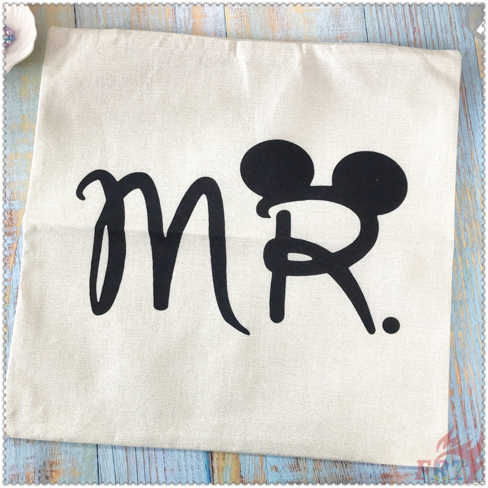 1 Vỏ Gối Cặp Đôi Mr &amp; Mrs Series 01 - Mickey Minnie Ốp