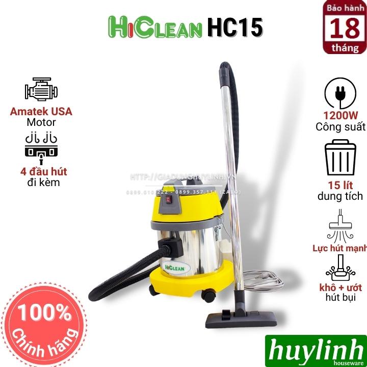 [Mã ELHAMS5 giảm 6% đơn 300K] Máy hút bụi công nghiệp Hiclean HC15 - 15 lít