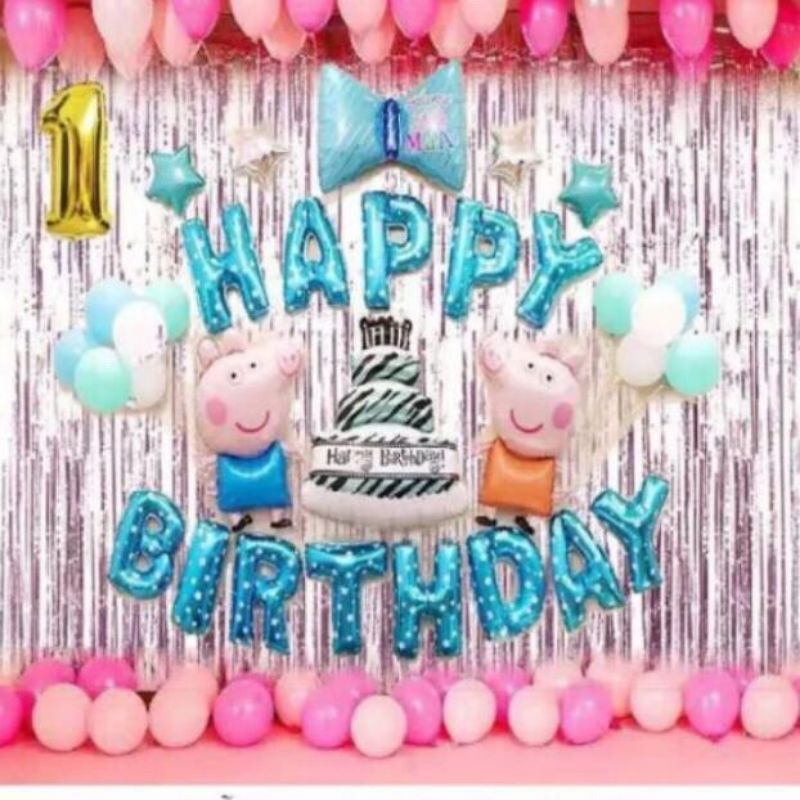 Phụ Kiện Trang Trí Sinh Nhật Cho Bé kèm BƠM TAY ❤️❤️