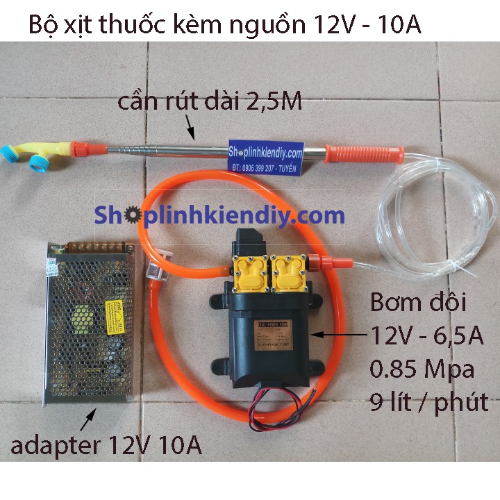 máy bơm xịt thuốc 12v - máy bơm tưới lan