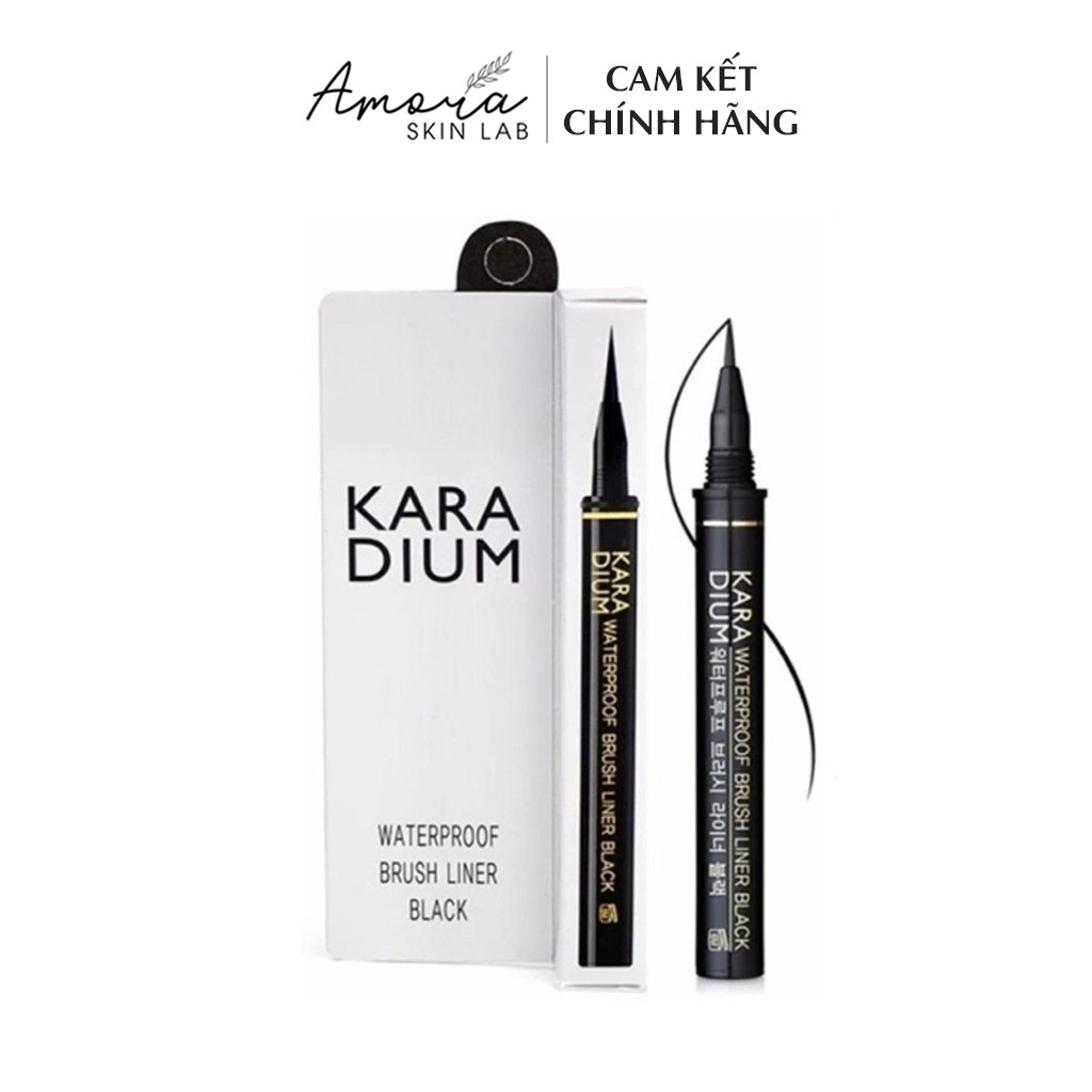 Bút dạ kẻ mắt Karadium Waterproof Brush Liner Black Hàn Quốc - Đường Kẻ Sắc Nét, Thu Hút Ánh Nhìn - Amora Skinlab