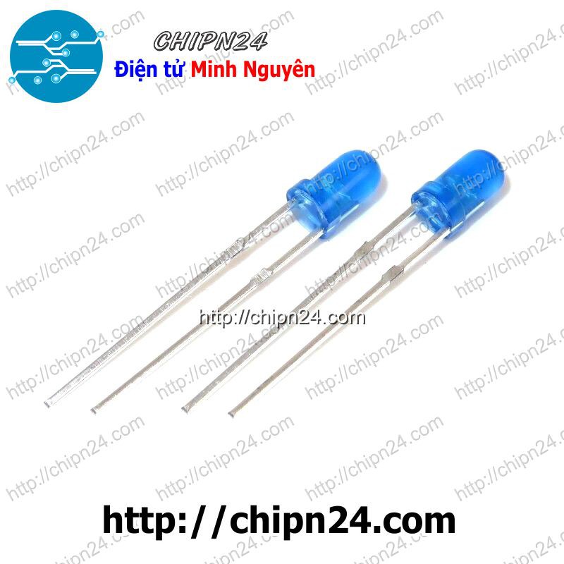 [50 CON] Led 3mm Vỏ đục Màu ra màu XANH DƯƠNG