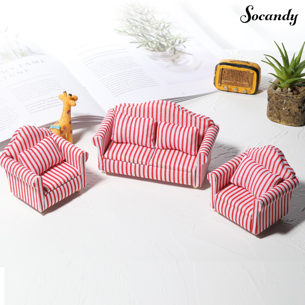 Mô Hình Ghế Sofa Mini Tỉ Lệ 1 / 12 Trang Trí Nhà Búp Bê