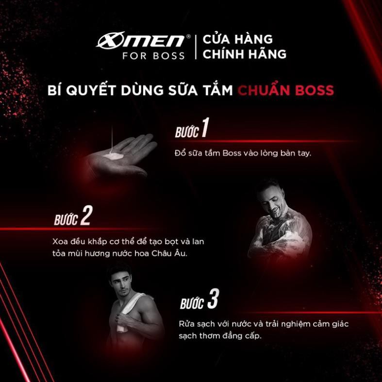 Sữa tắm nước hoa X-Men For Boss Intense 650g(mầu đỏ)