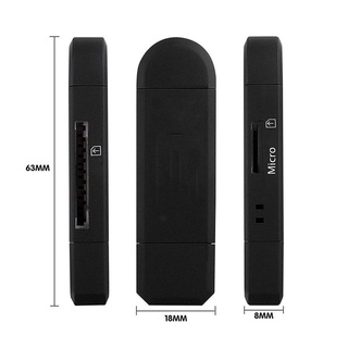 Đầu Đọc Thẻ Micro USB + USB OTG Bộ Chuyển Đổi Thẻ Nhớ USB2.0 Cho PC Android