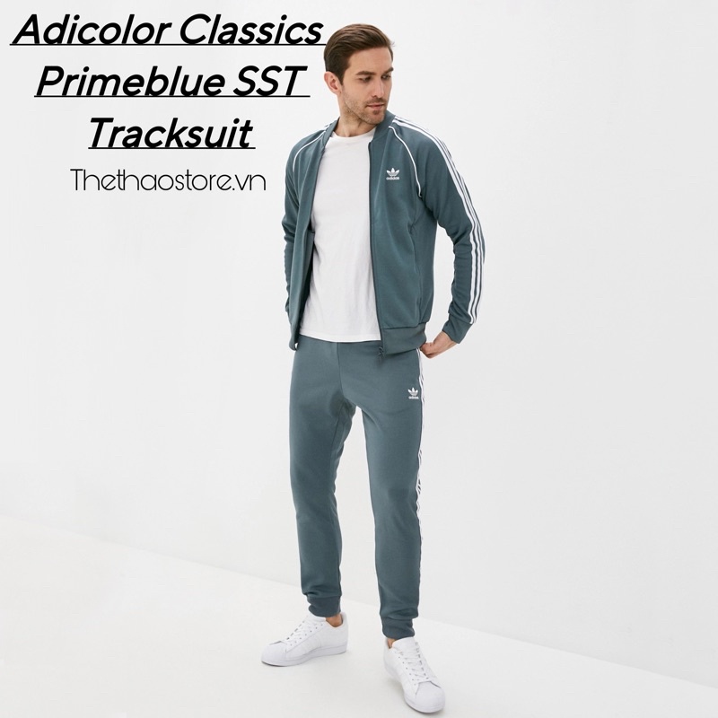 Bộ Quần Áo Thể Thao Unisex Nam Nữ Adidas Sst Track Màu Xi Măng - Mixasale