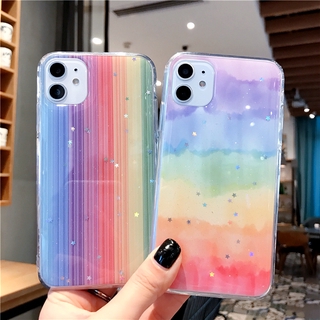 Ốp Lưng Lấp Lánh Cầu Vồng Xinh Xắn Cho Iphone 12 Pro Max Mini 11 Pro Max Xs Xr X 6 7 8 Plus Se2
