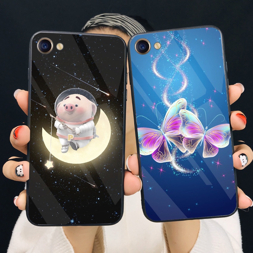Ốp Lưng OPPO A83, F3, F3 PLUS Mặt kính cường lực chất lượng, cao cấp, sáng bóng