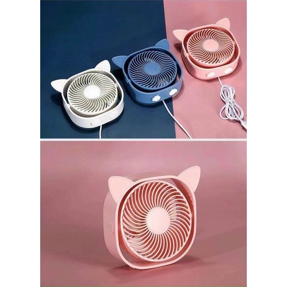 [Mẫu mới 2022] Quạt sạc điện mini, quạt cầm tay để bàn Pet Fan 3 tốc độ gió, xoay 360 độ tiện lợi