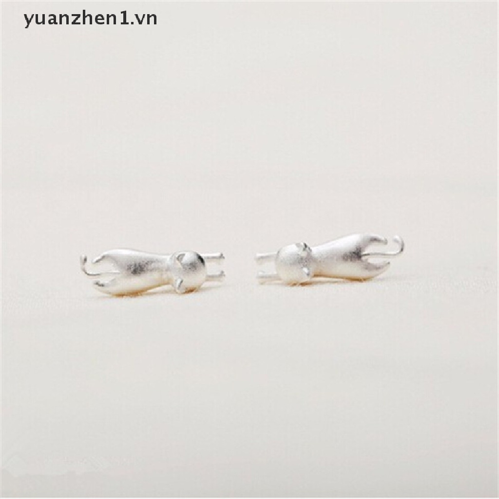 Bông Tai Mạ Bạc Hình Mèo Dễ Thương