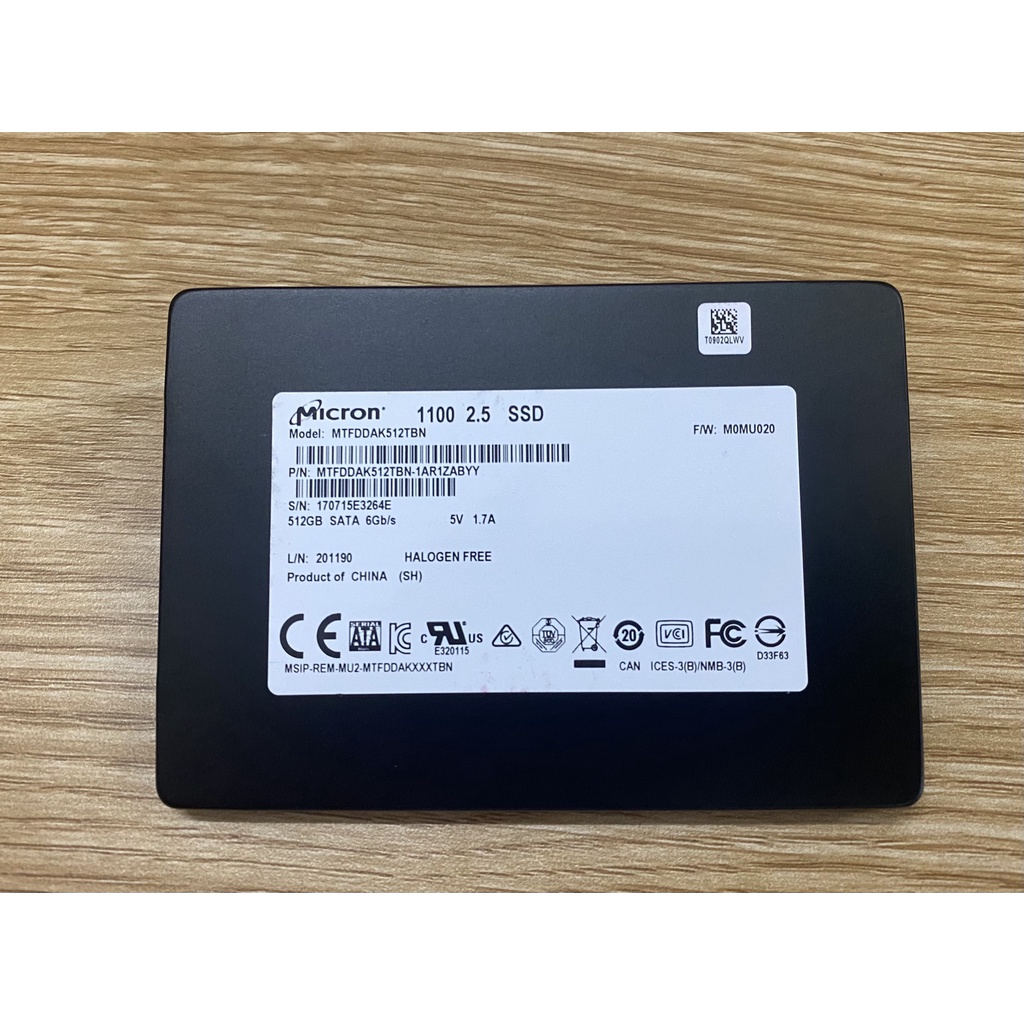 Ổ cứng SSD cũ tháo máy, Micron sức khỏe thấp bảo hành 3 năm