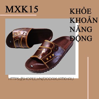 DÉP NAM DA BÒ VNXK -MXK15 - BẢO HÀNH TRỌN ĐỜI - DÉP DA NAM CAO CẤP - SIÊU BỀN, SIÊU ĐẸP - FREESHIP