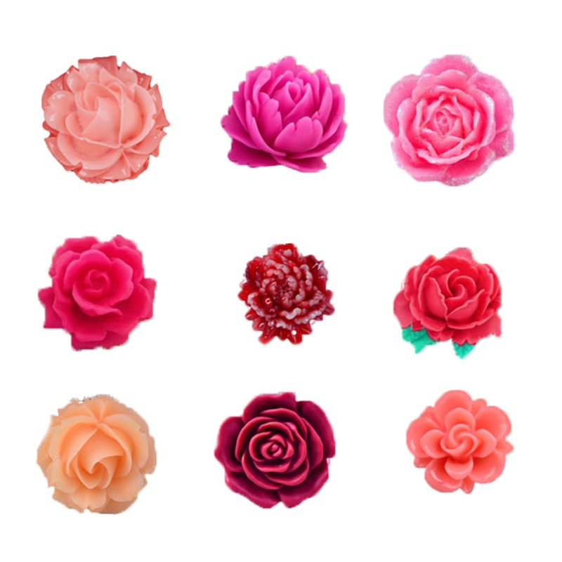 Sa Khuôn Silicone Làm Móc Khóa Hình Bông Hoa DIY