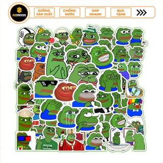 Sticker Ếch Xanh Dán Mũ bảo Hiểm Cắt Sẵn Từng Hình Kích Thước 6 - 8cm