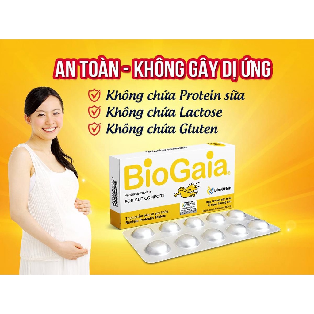 Viên Nhai Biogaia dạng viên men vi sinh giúp tăng cường hấp thu và miễn dịch, hết táo bón