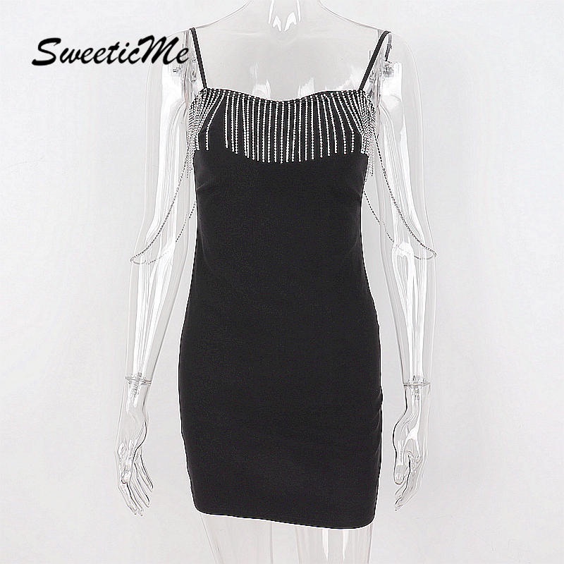 Đầm Nữ Đính Hạt Cắt Thấp Quyến Rũ Kiểu Mới SweeticMe