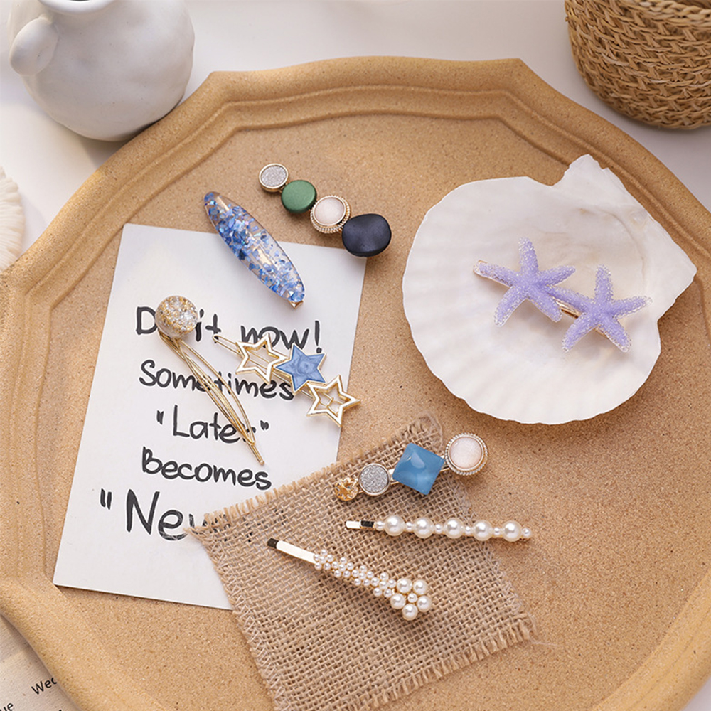 Set Kẹp Tóc Hình Học Đính Ngọc Trai Nhân Tạo Sau2Life