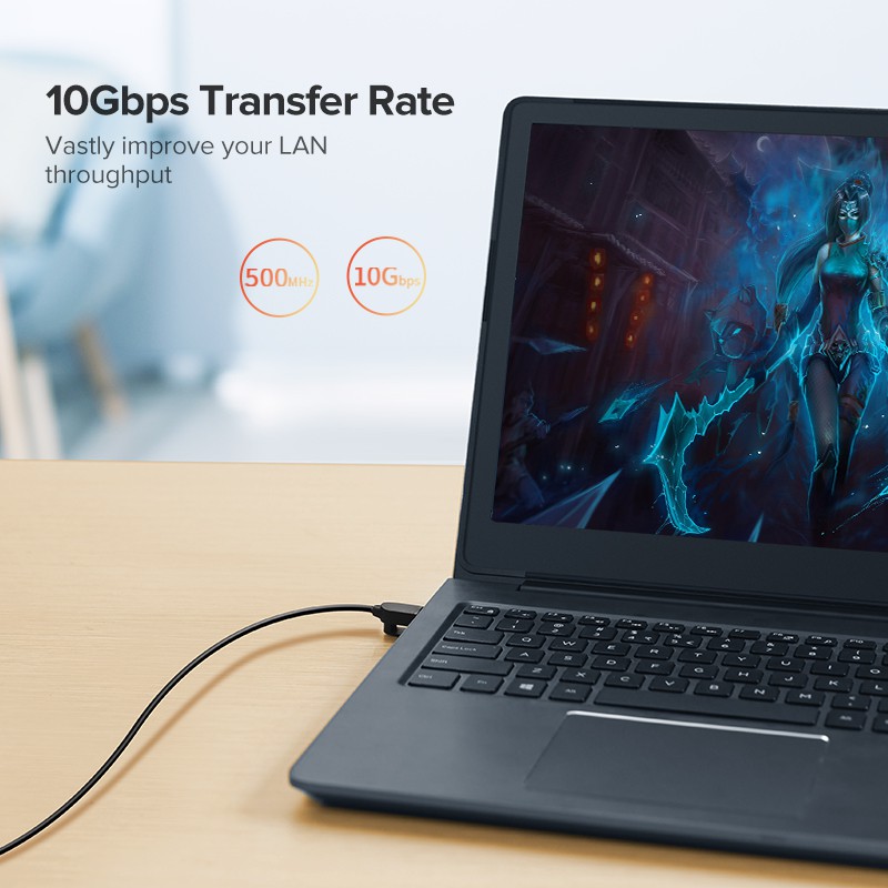 Cáp Ethernet Ugreen CAT6A 10Gbps Gigabit RJ45 tốc độ cao sử dụng đa năng