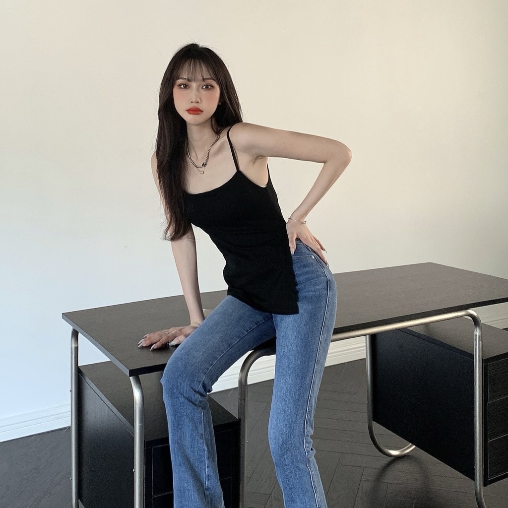 Cocory vn Thời Trang Áo Nữ Màu Trơn Có Đệm Ngực Gợi Cảm