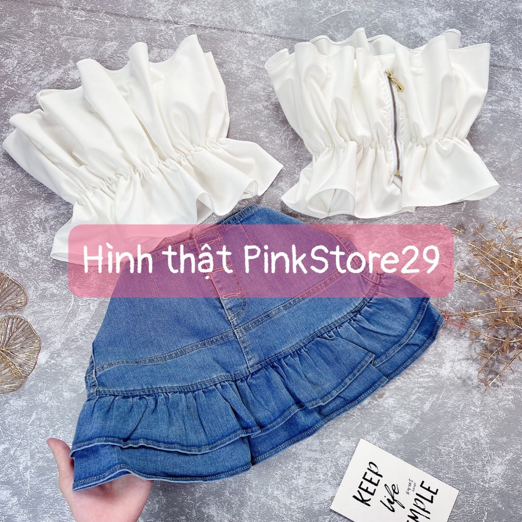 Áo Croptop Kiểu Áo Ống Quây Ngực Xếp Ly Dúm Eo Phong Cách Sang Chảnh Mới A5282