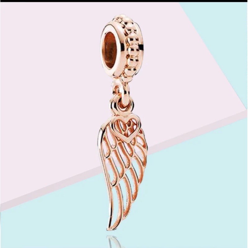 charm pan treo cánh vàng hồng bạc s925
