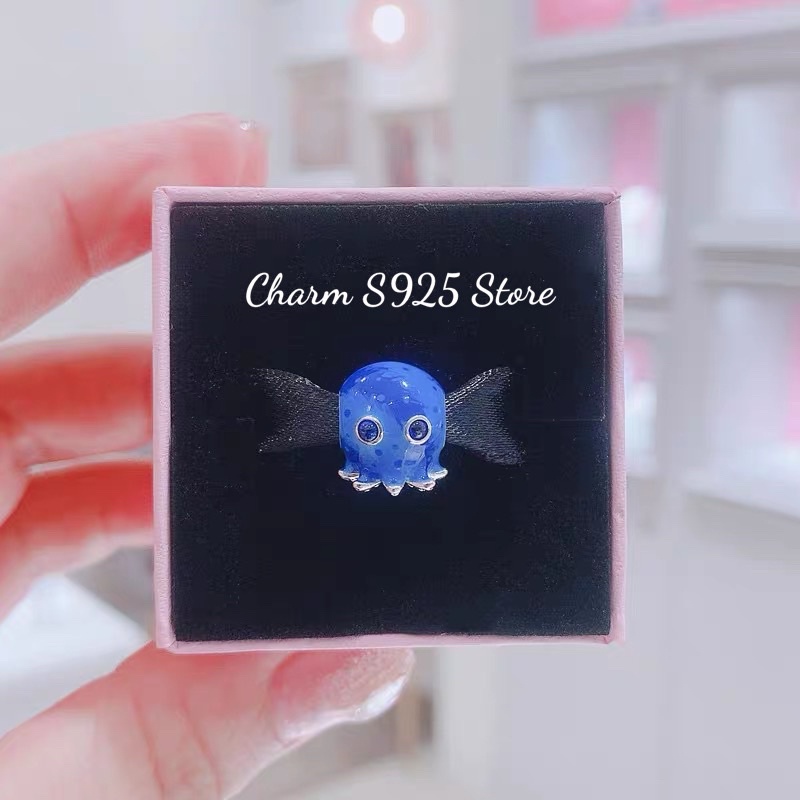 CHARM PAN ALE BẠCH TUỘC XANH BẠC S925 CAO CẤP