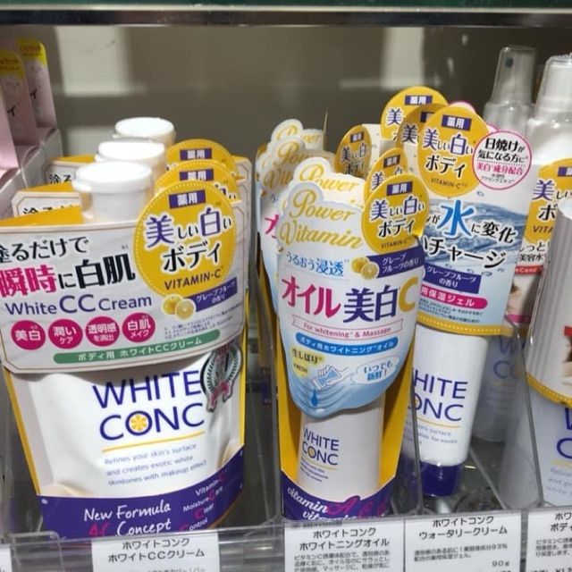 Sữa dưỡng thể trắng da White Conc Body CC Cream With Vitamin C 200g Hàng xách tay [Có bill Nhật]