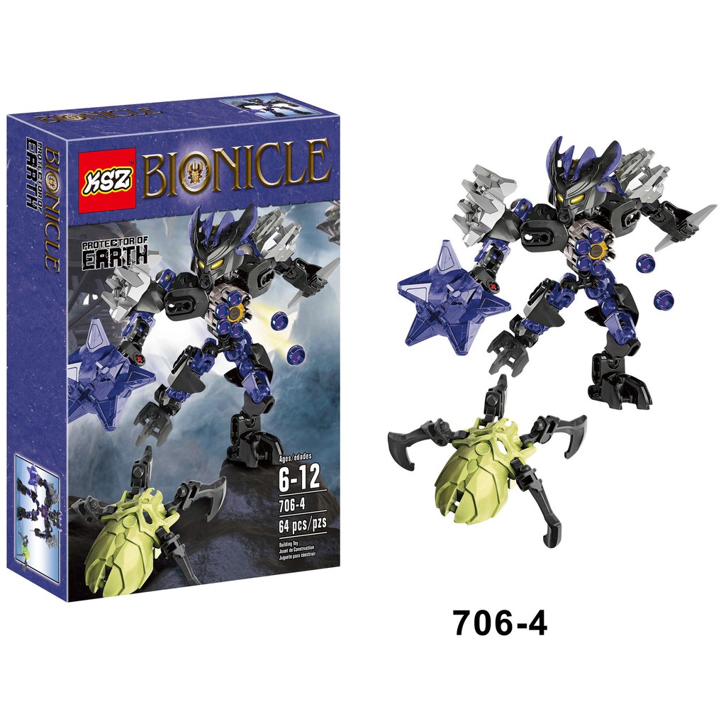 Bộ Xếp Hình Bionicle KSZ 706 Lắp Ráp Các Mẫu Robot Protector Of Water Stone Earth Ice Mẫu Siêu Hấp Dẫn