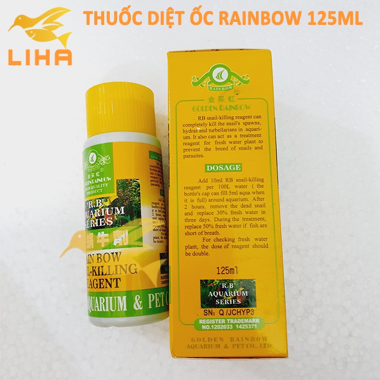 Diệt Ốc Và Ký Sinh Trùng Rainbow Snail-Killing Reagent 125ml Cho Bể Cá, Thủy Sinh