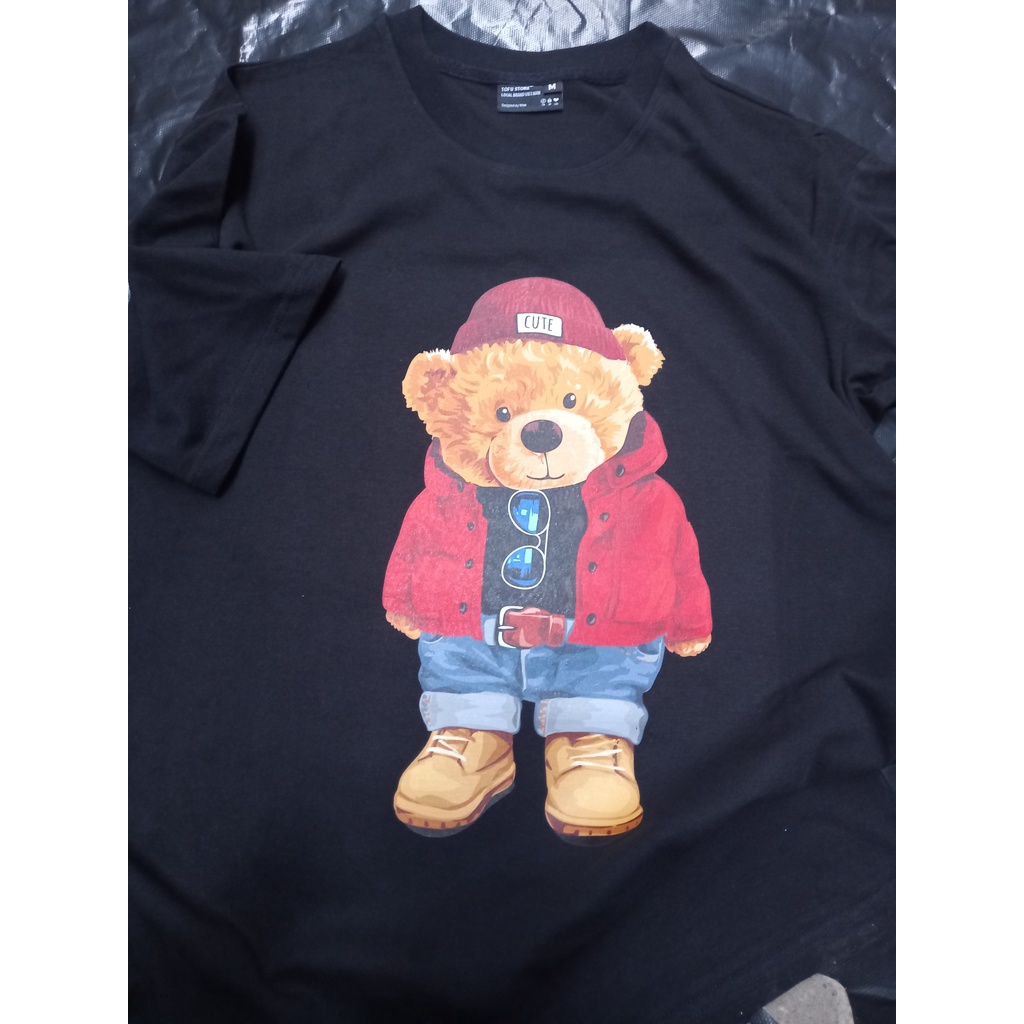Áo thun Unisex  Gấu teddy 12 mẫu, Áo phông dáng rộng tay lỡ, Form oversize Nam nữ, chất liệu cotton 100% thoáng mát