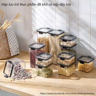 Hộp lưu trữ thực phẩm khô có nắp đậy kín