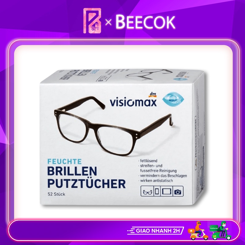 Giấy lau kính Visiomax hộp 52 tờ giúp làm sạch và bảo vệ kính