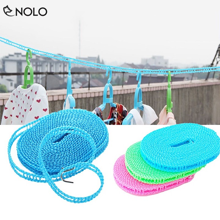 Combo 3 Dây Phơi Quần Áo Dài 5M Chất Liệu Nylon Đan Chịu Lực Chống Thấm Nước