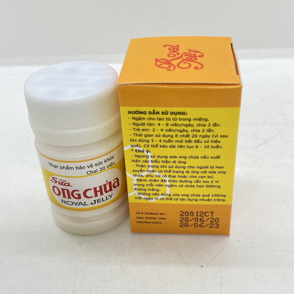 Viên ngậm Sữa ong chúa- Royal Jelly lọ 20 viên
