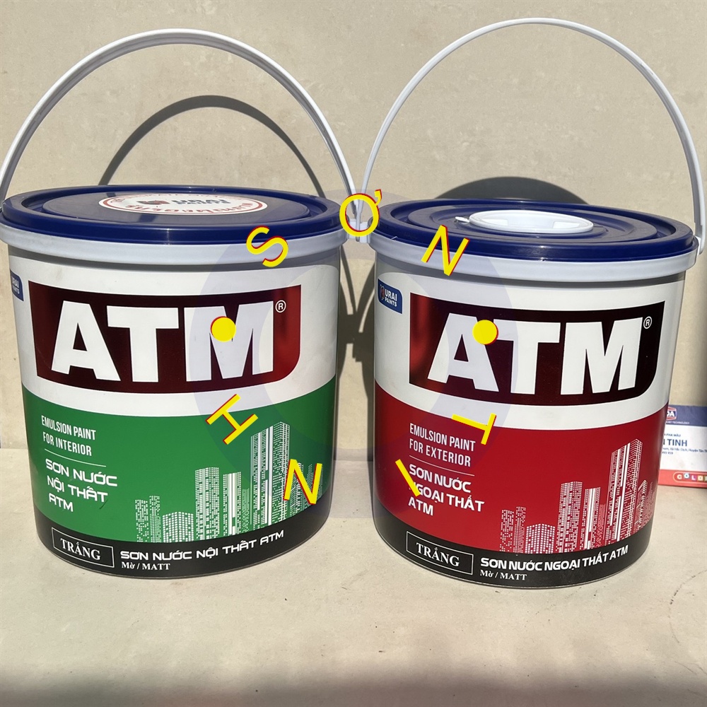 Sơn nước nội ngoại thất màu trắng ATM (3,5L) [Sơn chậu]