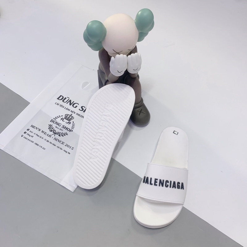 Dép lê nam BALENCIAGAA có hộp bill -chữ dập nổi Balenn trắng DL10