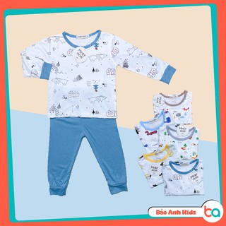 Bộ Thun Lạnh Dài Tay Cho Bé - Bộ Thu Đông Minky Mom - Co Giãn Tốt, Mềm Mịn, Thoáng Mát (BA02)