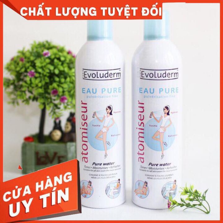 (hàng chính hãng)Xịt khoáng Evoluderm 400ml cung cấp nước dưỡng ẩm cho da  tức thì -tươi mát sảng khoái  se khít chân lô